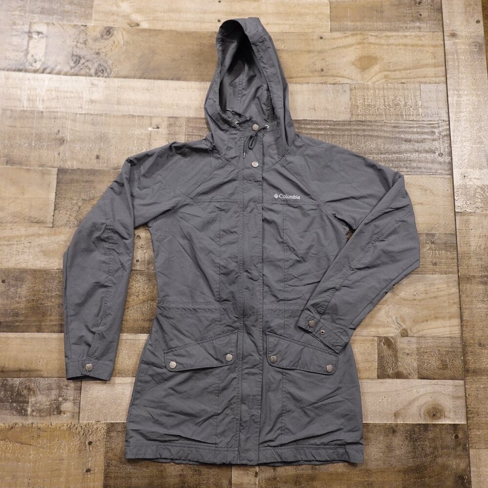 Columbia Hooded Utility Jacket Women’s XS Gray Lightweight Outdoor Travel